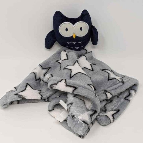 Unbranded Other - Owl Stars Lovey Baby Blanket Blue Navy Grey White